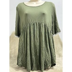 Xpenyo Womens‎ Size Large Maternity Top Lace Sleeve Trim Shirt Blouse